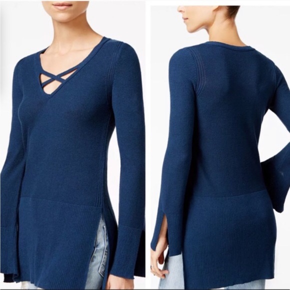 Free People Sweaters - EUC free people Cross Front Knit Tunic Top